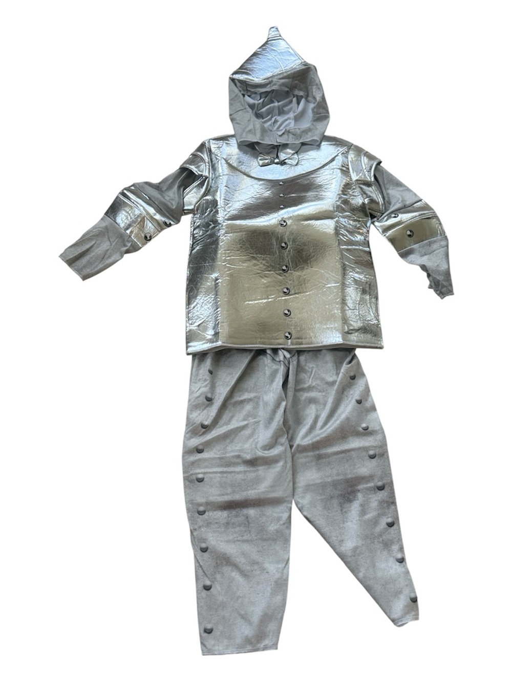 Wizard of Oz metallic silver Tinman Halloween costume small kids size 4-5
